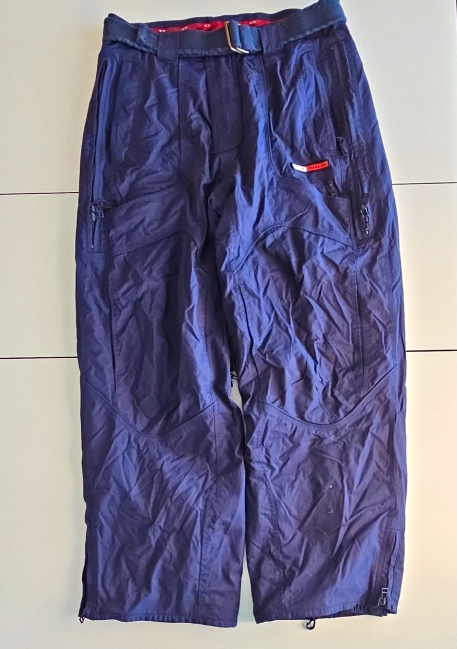 Vintage Oakley Snowboard Pants Men L Y2K Red Tag Era Cargo Techwear Navy